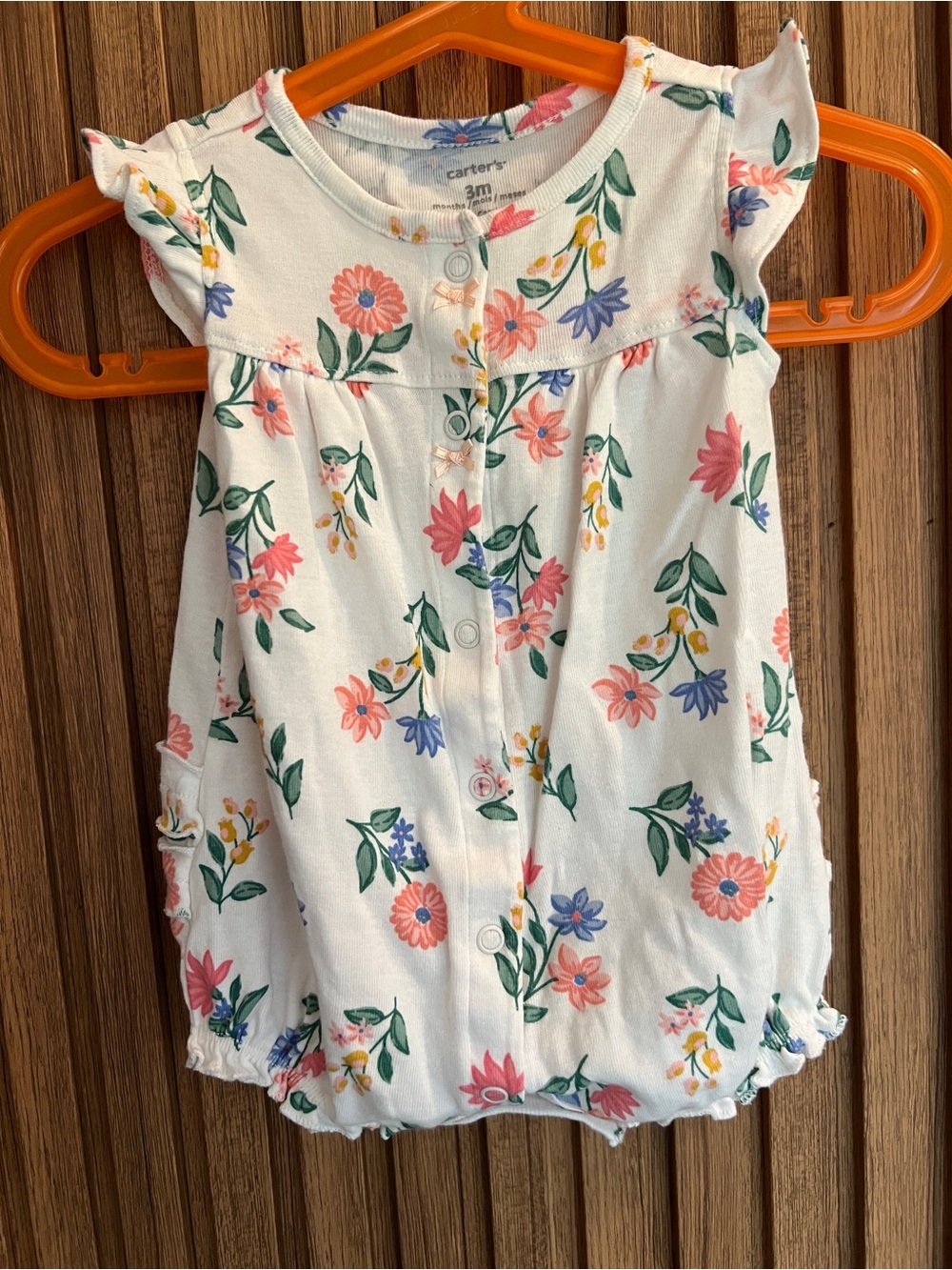đĽ 3 FOR $15 OFFER đĽ Carter's Floral Flutter Sleeve Romper 3 months